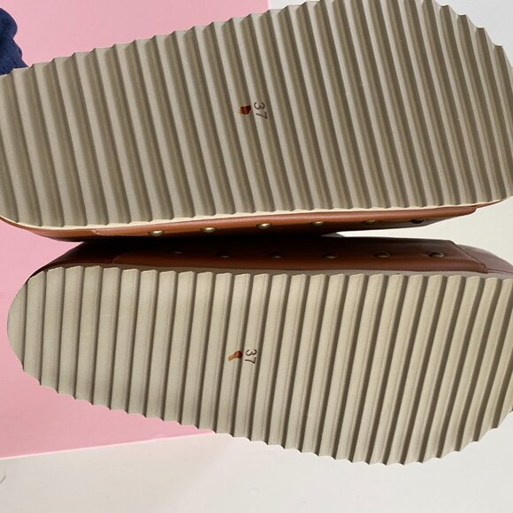 NIB Free People Cooper-2 Leather Platform Slip On Sandal Chestnut Brown EU 37 - Picture 7 of 8